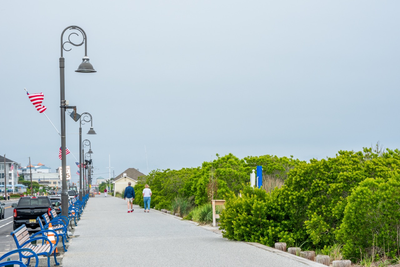 Cape May boardwalk and oceanfront promenade
